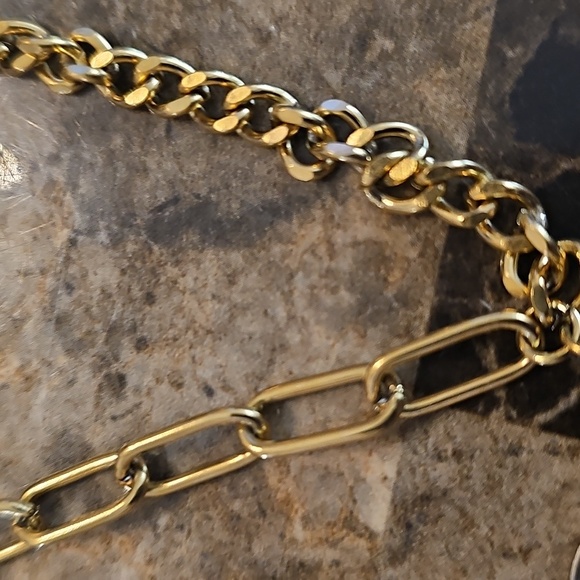 NEW Adornia Water Resistant Mixed Gold Chain Necklace with Coin Pendant - Picture 11 of 11